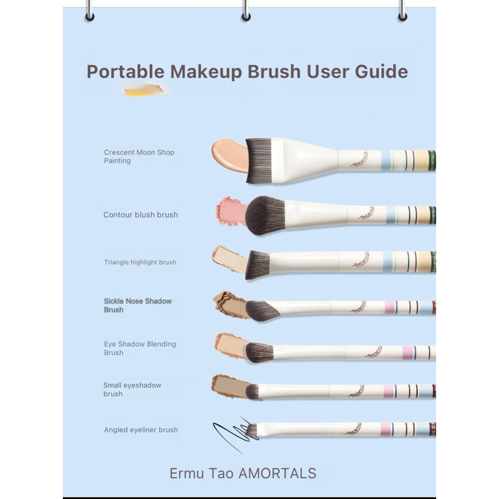Bộ cọ trang điểm mắt phiên bản du lịch Amortals On The Go Travel Makeup Set (7pce/hộp)
