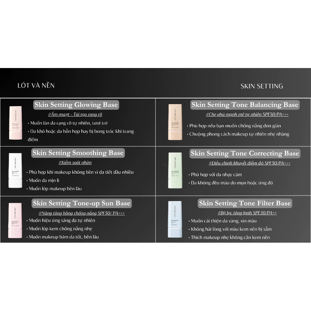 Kem lót nâng tone, kiềm dầu Jung Saem Mool Skin Setting 40g