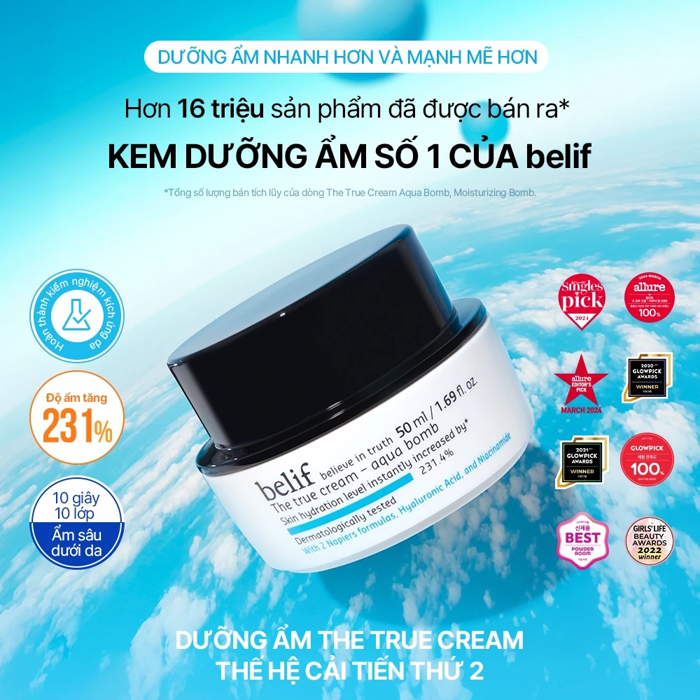 Kem dưỡng ẩm dạng gel Belif The True Cream Aqua Bomb