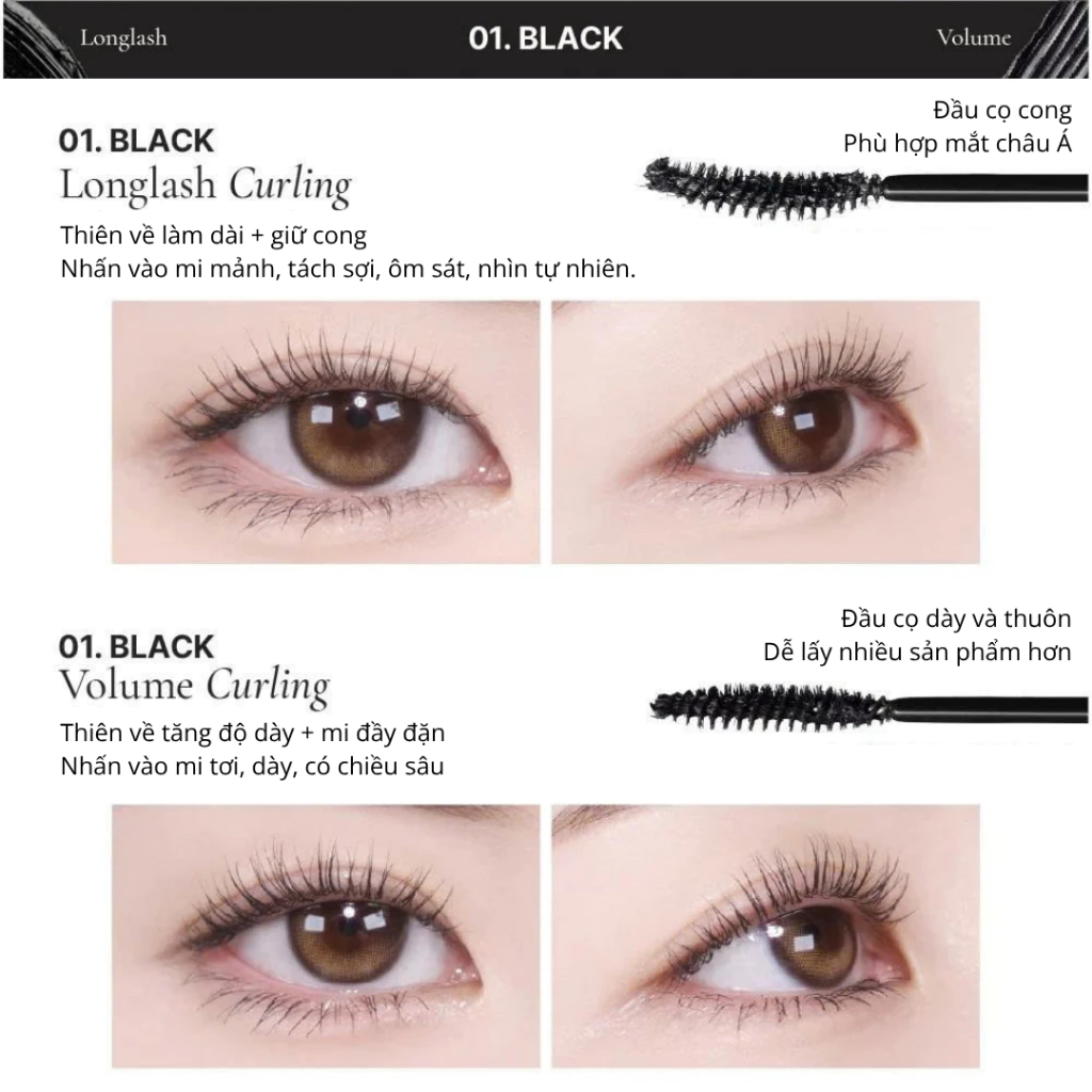 Chuốt Mi Làm Dày & Cong Mude Inspire VOLUME Curling 8ml