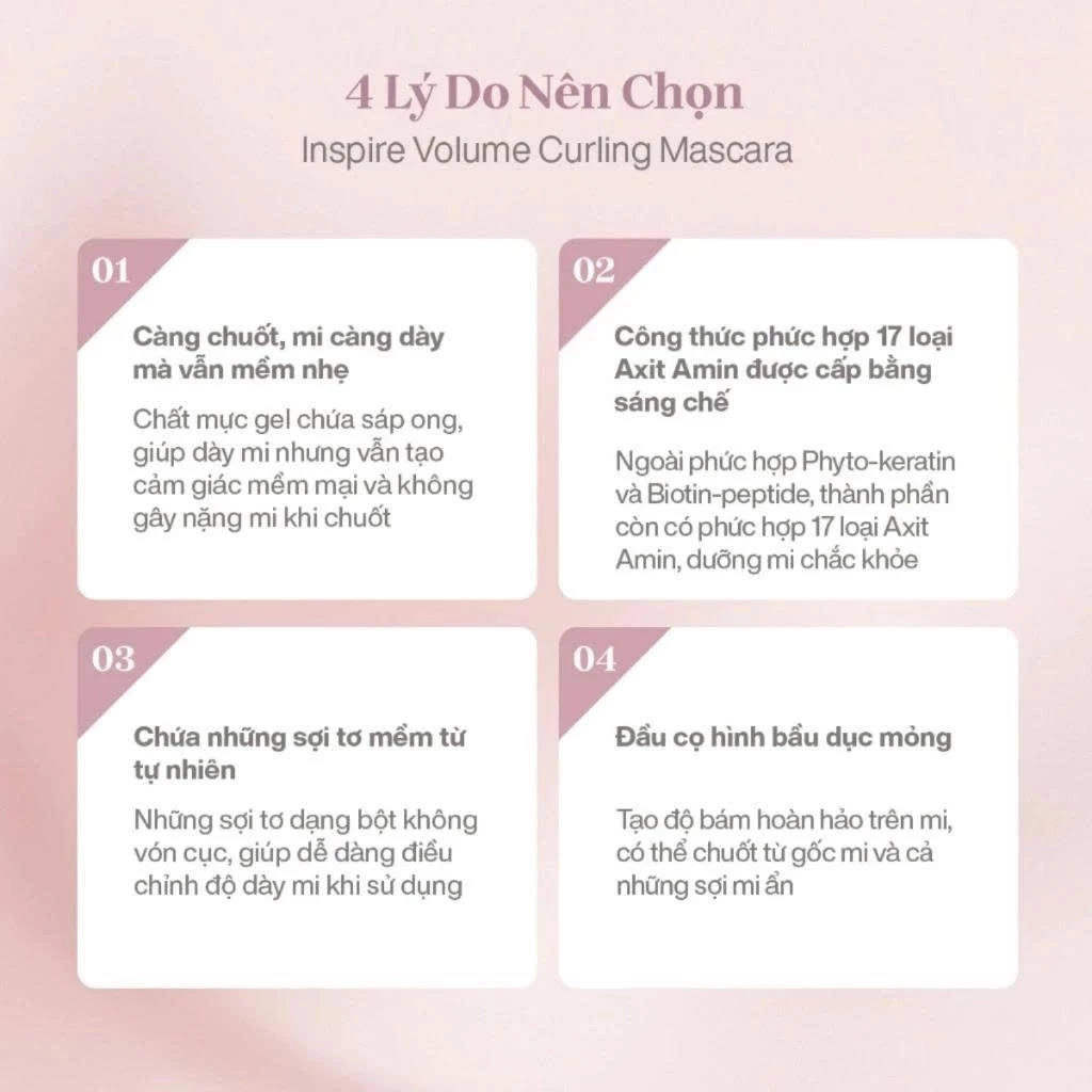 Chuốt Mi Làm Dày & Cong Mude Inspire VOLUME Curling 8ml