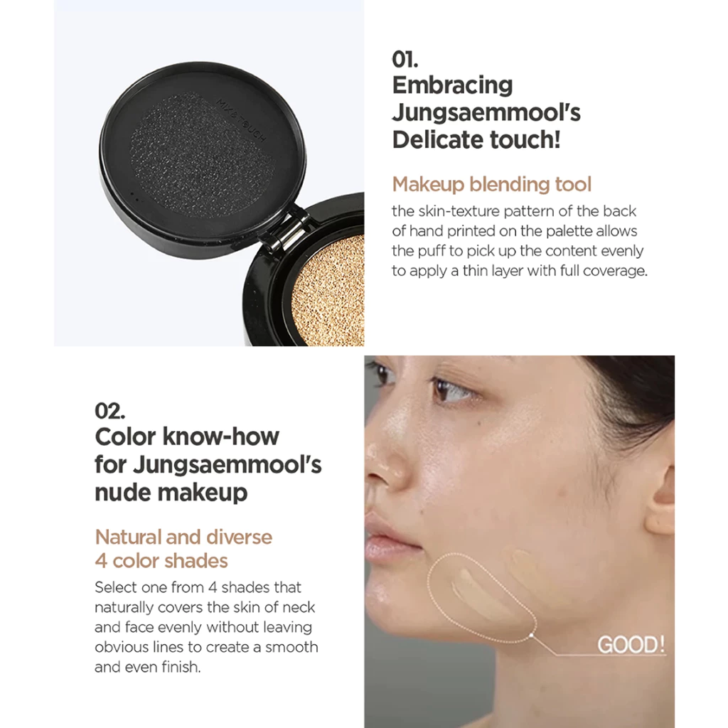 Phấn Nước Jung Saem Mool Essential Skin Nuder LONGWEAR Cushion AD 14g (kèm lõi thay thế)