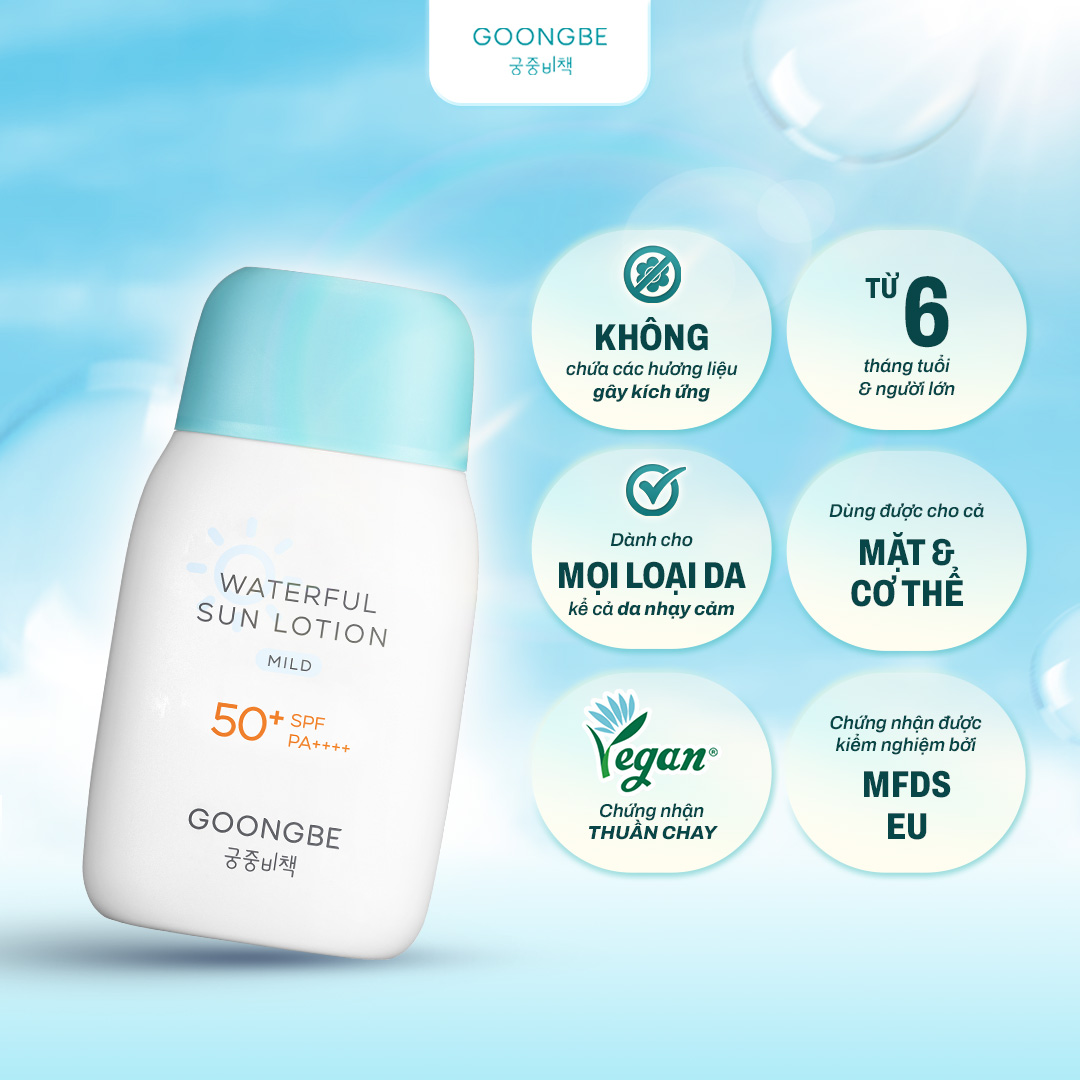 Kem Chống Nắng Dạng Sữa GOONGBE Waterful Sun Lotion Mild SPF50+/PA++++