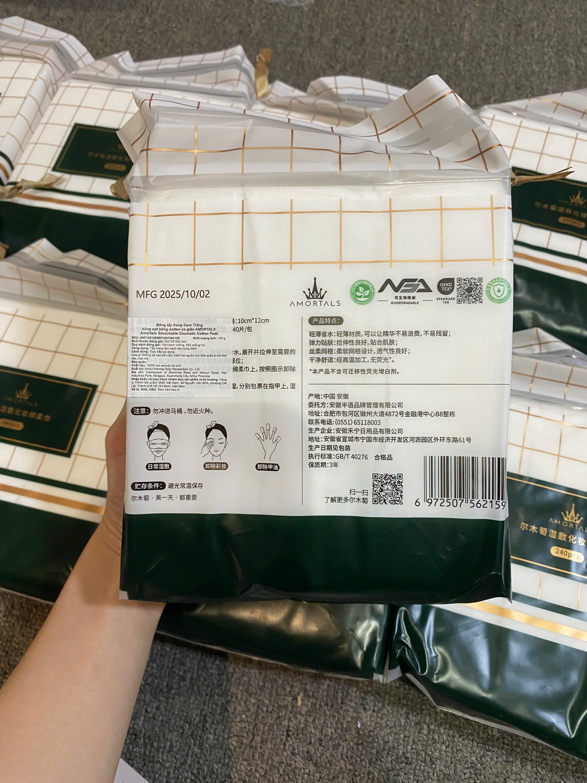 Bông Tẩy Trang/Đắp toner Amortals Co Giãn Đàn Hồi Làm Sạch Da Lotion Mask Cotton Mềm Mịn