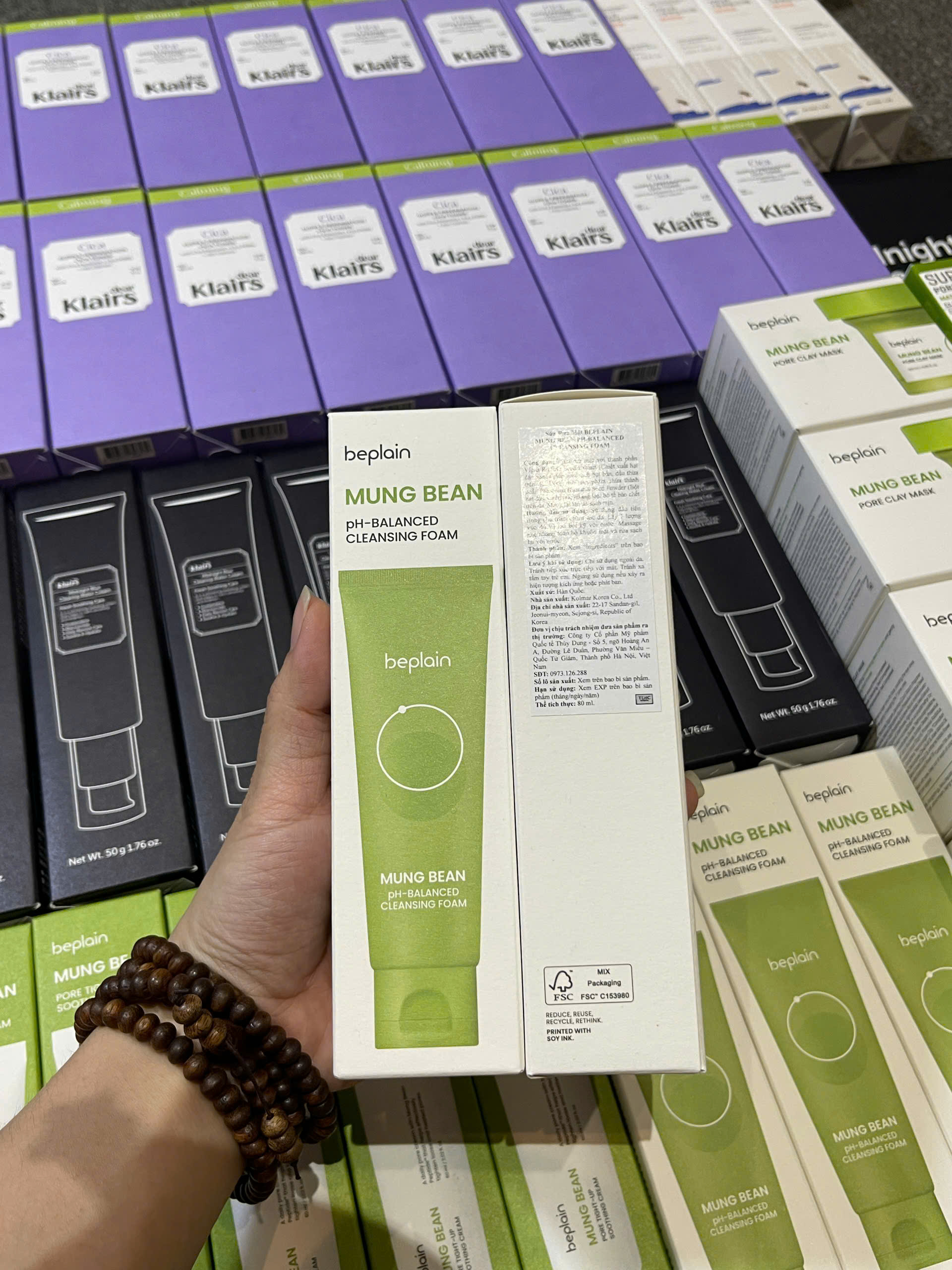 Beplain Sữa rửa mặt Mung Bean pH-Balanced Cleansing Foam 80ml