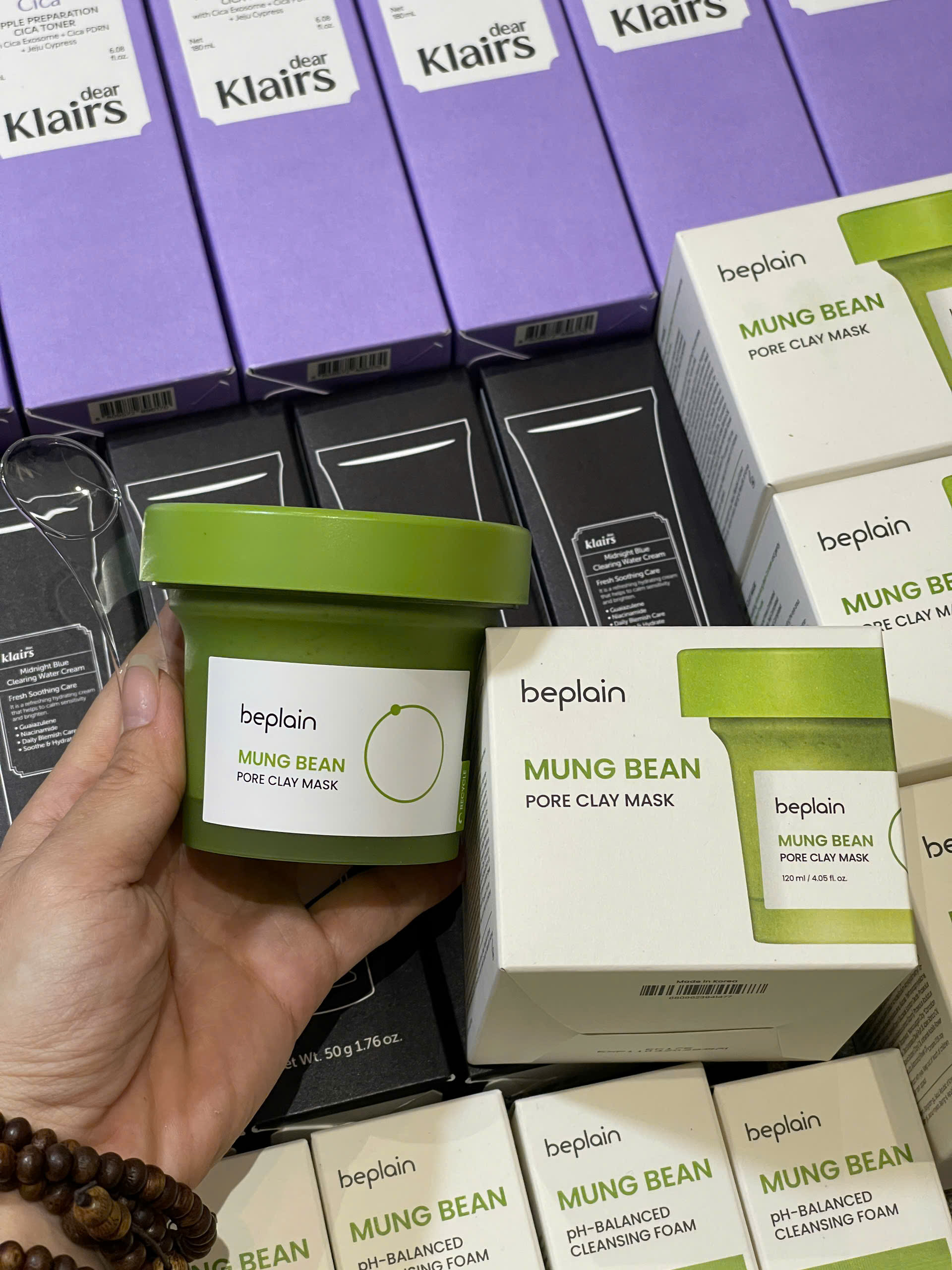 Beplain Mặt nạ đất set Mung Bean Pore Clay Mask 120ml