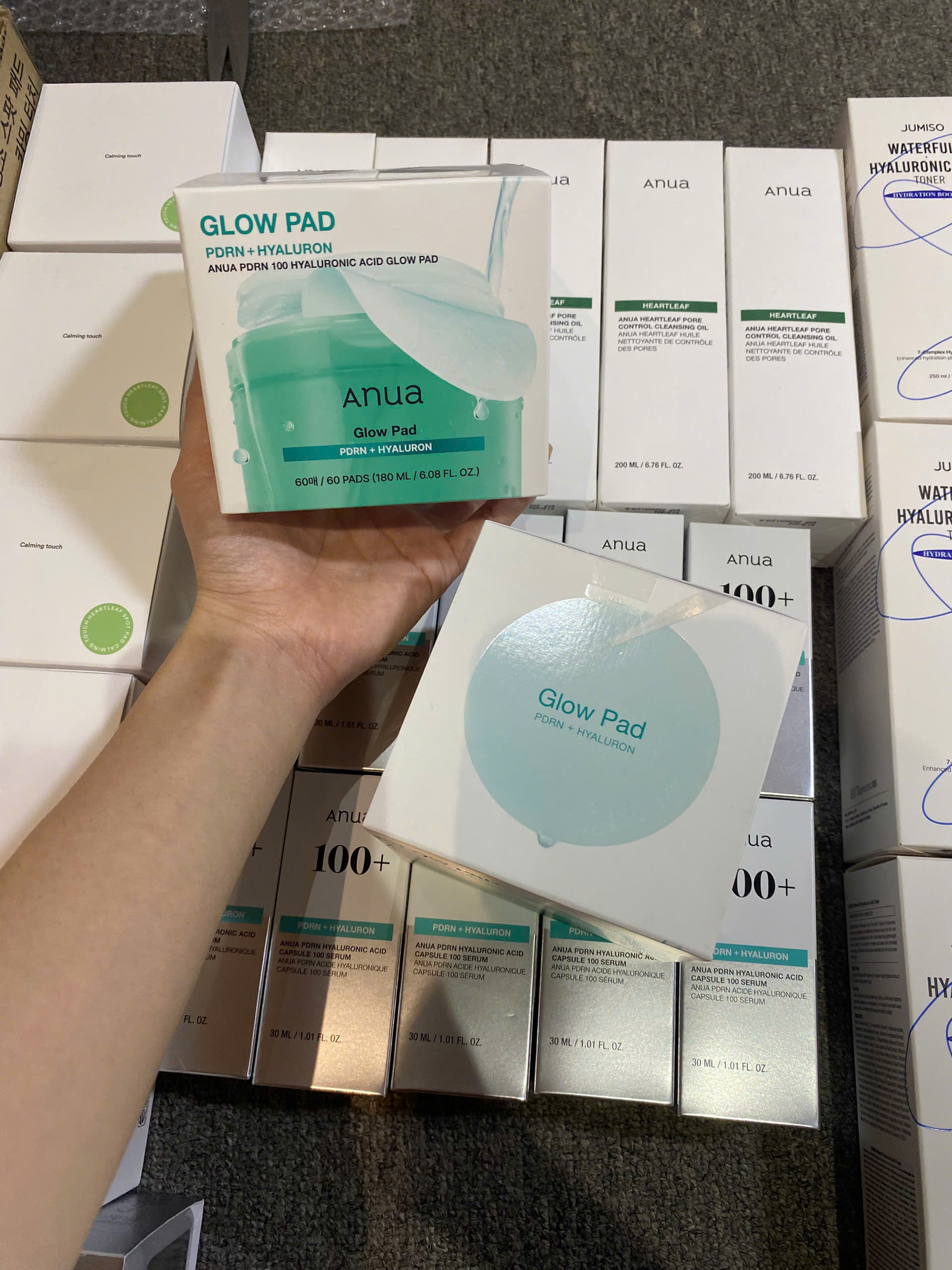 Toner Pad cấp ẩm Anua PDRN 100 Hyaluronic Acid Glow Pad 180ml/ 60 Pads