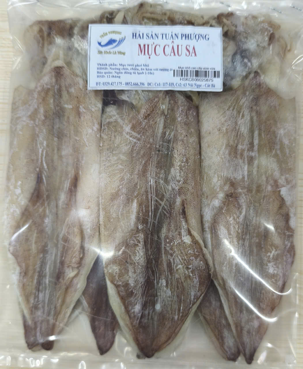 Mực khô loại 1 Size 12-14 con (gói 500g giá 725000đ)
