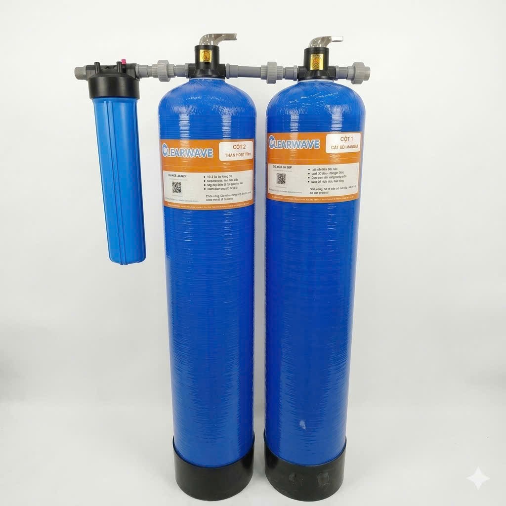 Hệ Thống Lọc Nước Tổng 2 Cột Composite Clearwave T1000-2CP2R