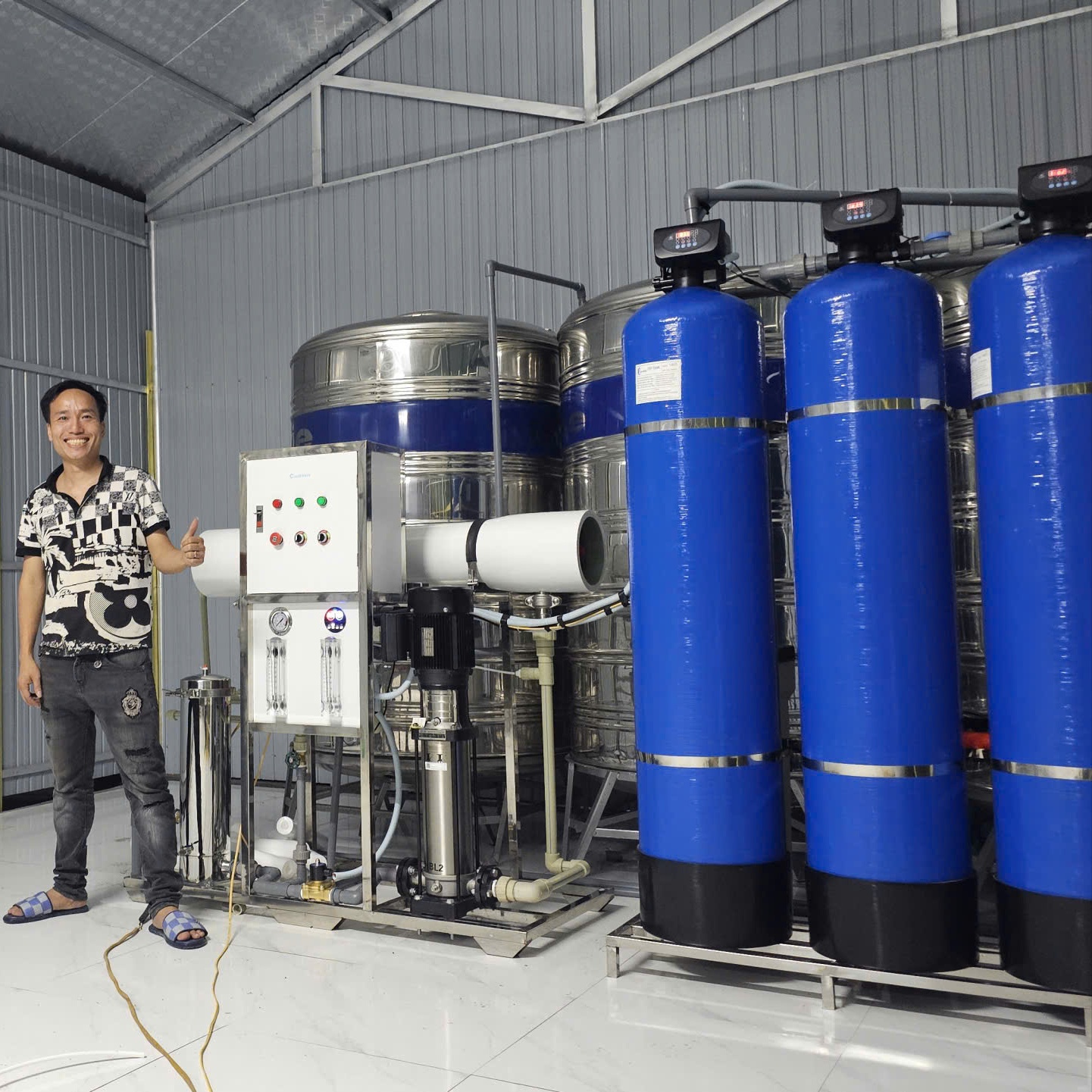 Hệ thống lọc nước ro 1000l /h - H1000-3APR8040