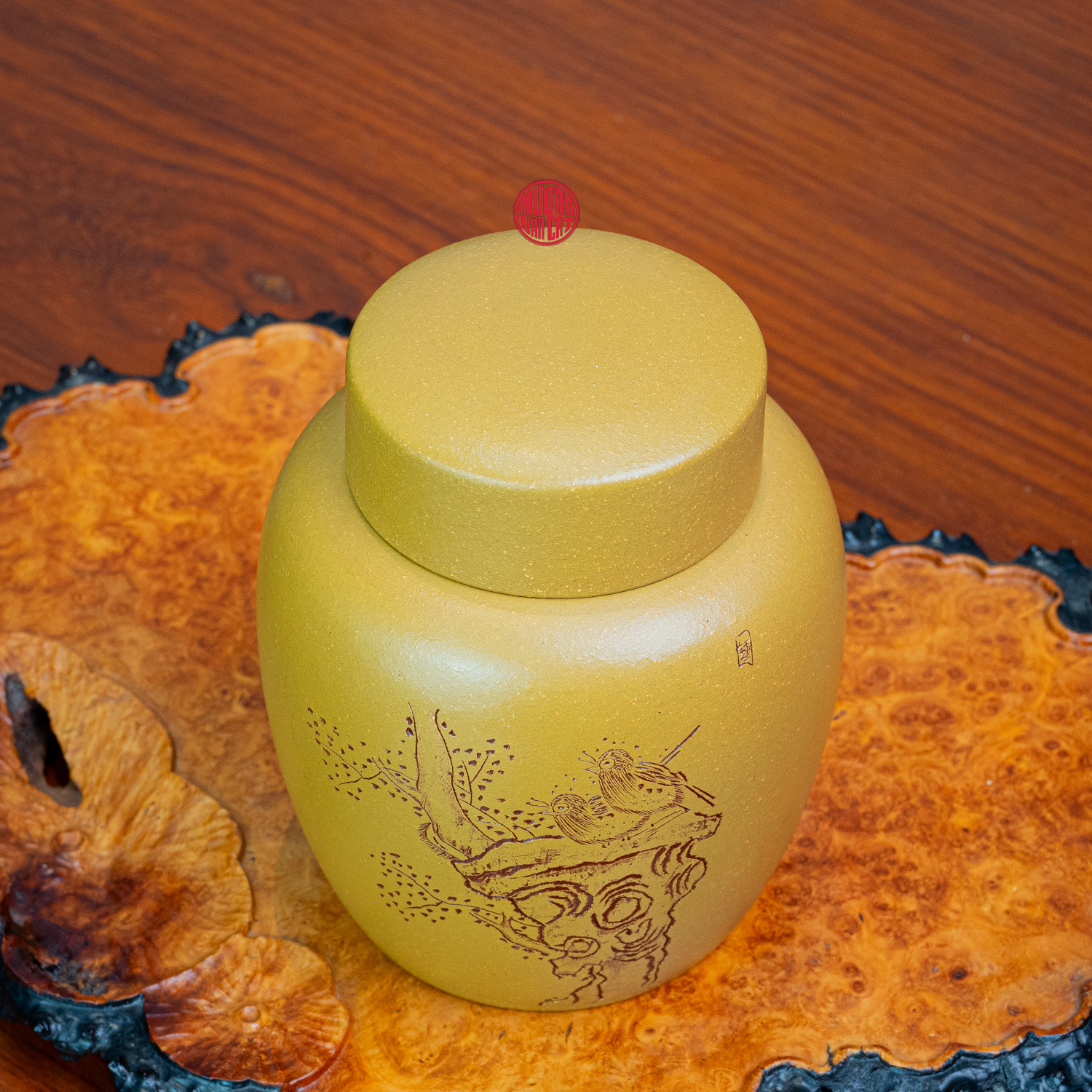 HŨ TRÀ TỬ SA ĐOÀN NÊ VẼ CHIM (150Gram trà)