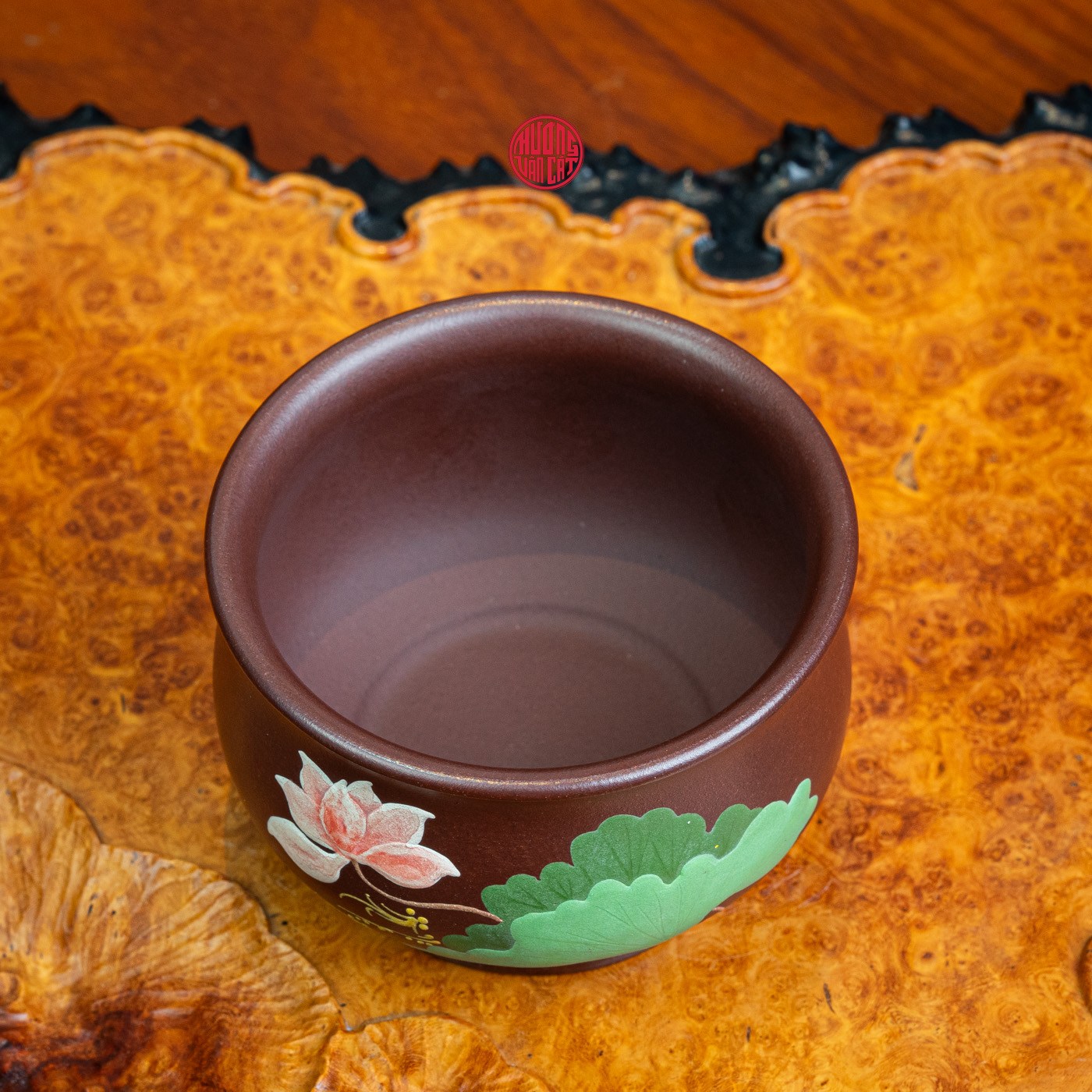 CHÉN TRÀ CHỦ TỬ NÊ VẼ HOA SEN (160ml)