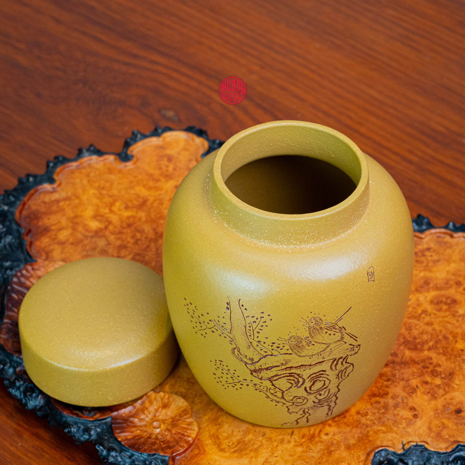 HŨ TRÀ TỬ SA ĐOÀN NÊ VẼ CHIM (150Gram trà)
