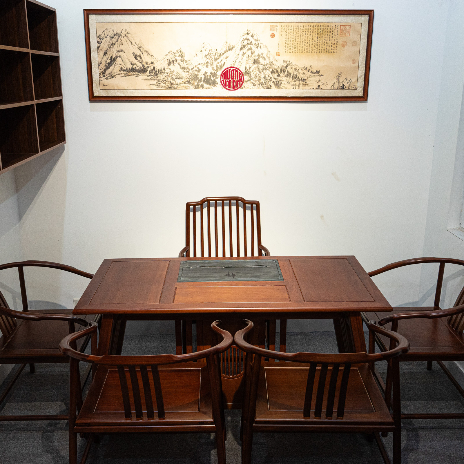 BỘ BÀN TRÀ ĐẠO GỖ GÕ ĐỎ CAO CẤP 1,6M