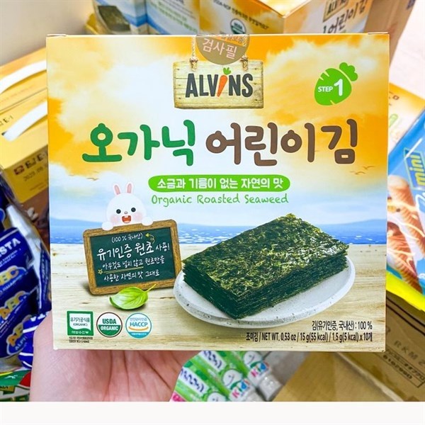 RONG BIỂN HỮU CƠ TÁCH MUỐI CHO BÉ ALVINS HÀN DẠNG MIẾNG 15G