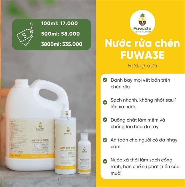 Nước rửa chén Fuwa3e 500ml