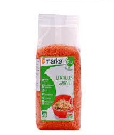 Hạt Đậu Lăng đỏ san hô hữu cơ Markal 500gr