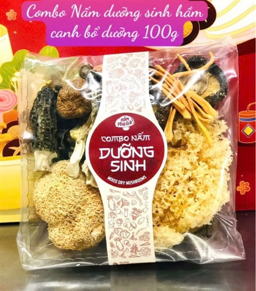 Combo Nấm Dưỡng Sinh Phú Gia Hầm Canh Bổ Dưỡng 100gr ( Hộp)
