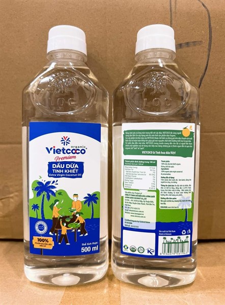 Dầu dừa tinh khiết ép lạnh hữa cơ VIET COCO 500ml