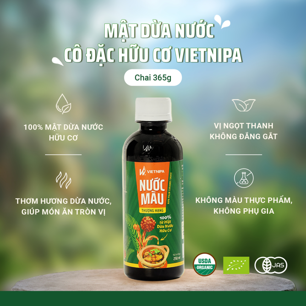 Nước màu từ mật dừa nước hữu cơ 356gr