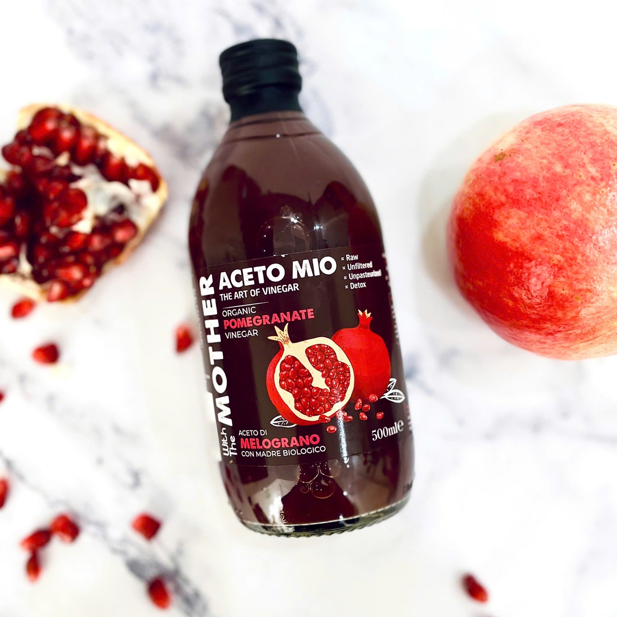 Giấm Lựu hữu cơ có giấm cái Aceto Mio 500ml ( Chai )