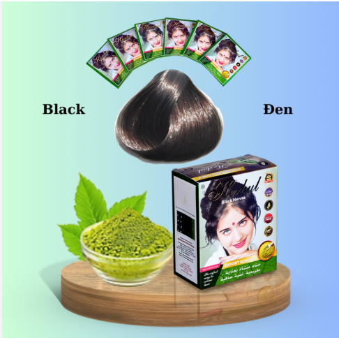 Bột Nhuộm Tóc thảo dược Henna ĐEN 60gr