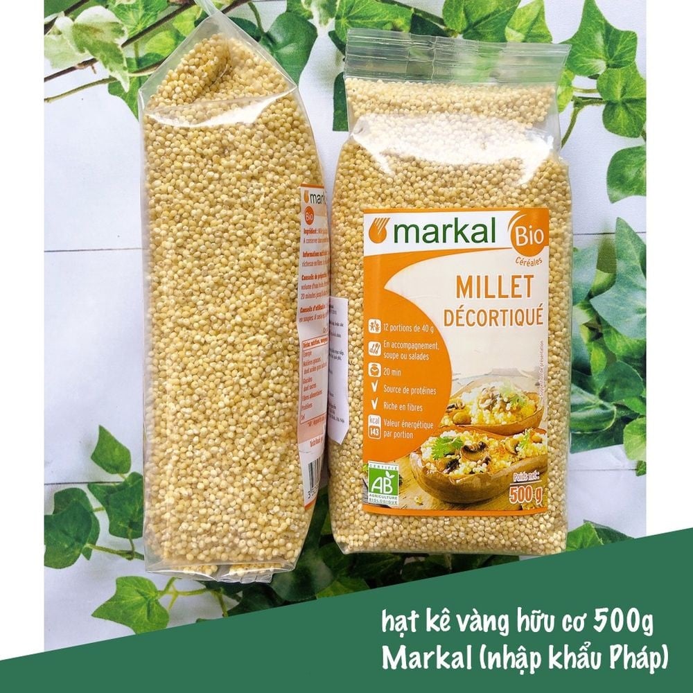 Hạt kê đã bóc vỏ hữu cơ Markal 500g