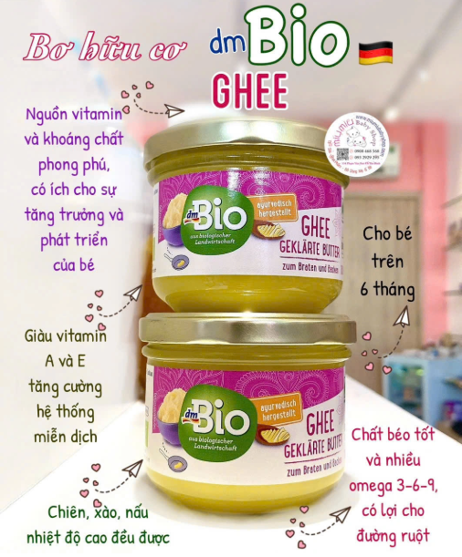 BƠ GHEE HỮU CƠ CHO BÉ DM BIO/ENER BIO ĐỨC- 180GR