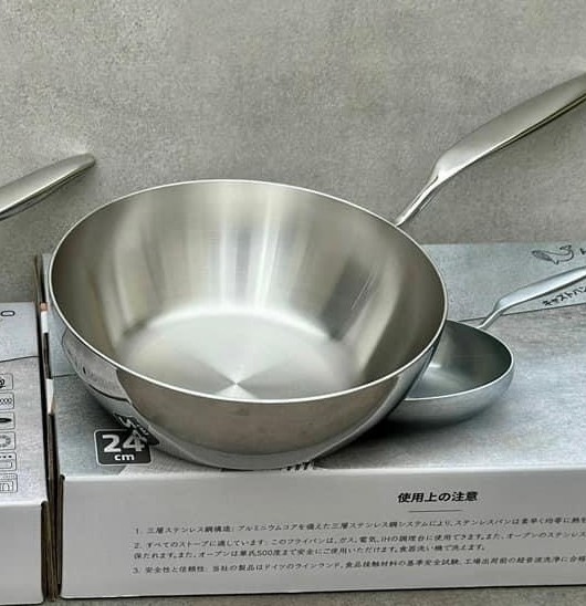 Chảo inox Kaiyo size 24 sâu lòng