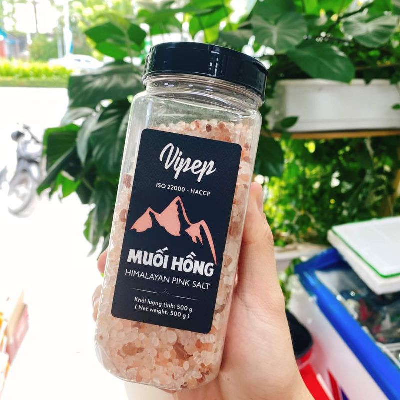 Muối hồng nguyên hạt Vipep 500gr ( Lọ)