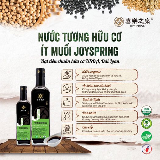 Nước tương hữu cơ ít muối Joyspring 210ml