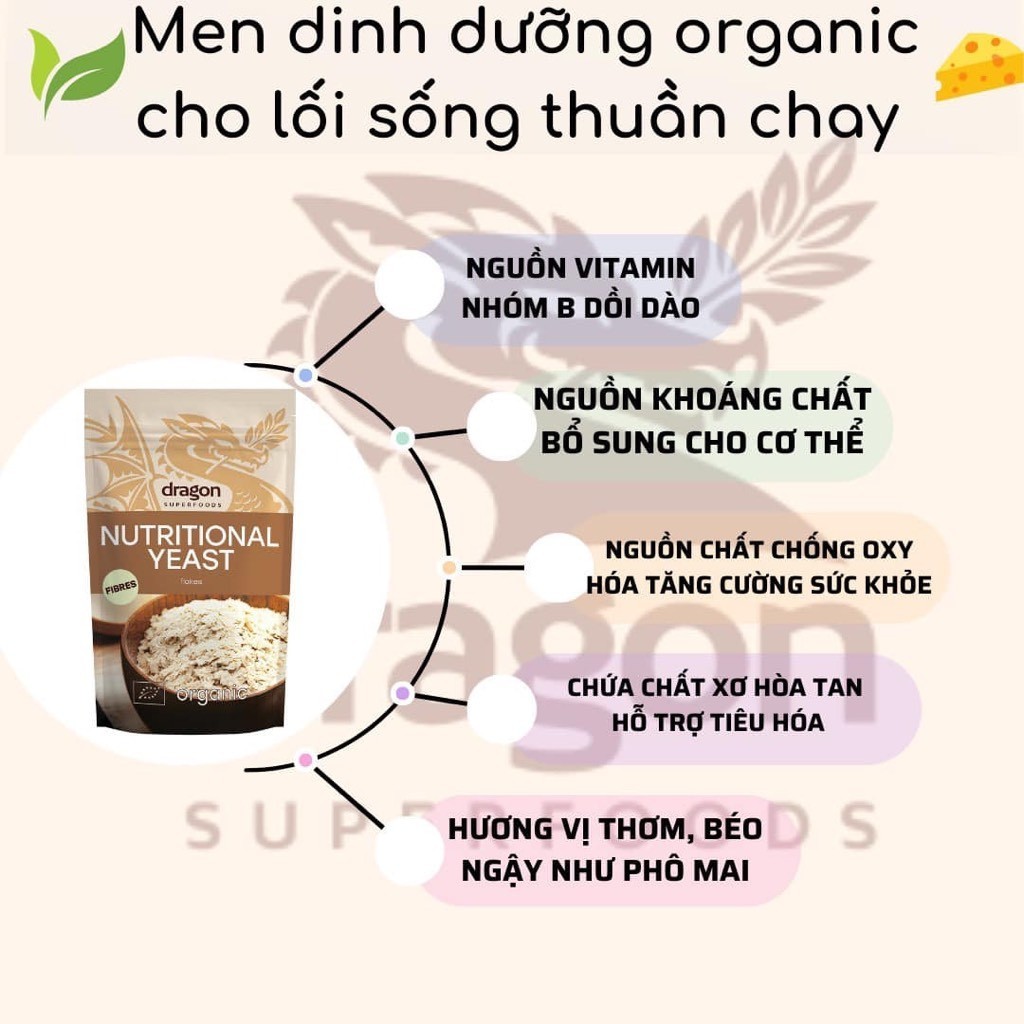 Men Dinh Dưỡng hữu cơ 100gr Dragon Superfoods (Gói)