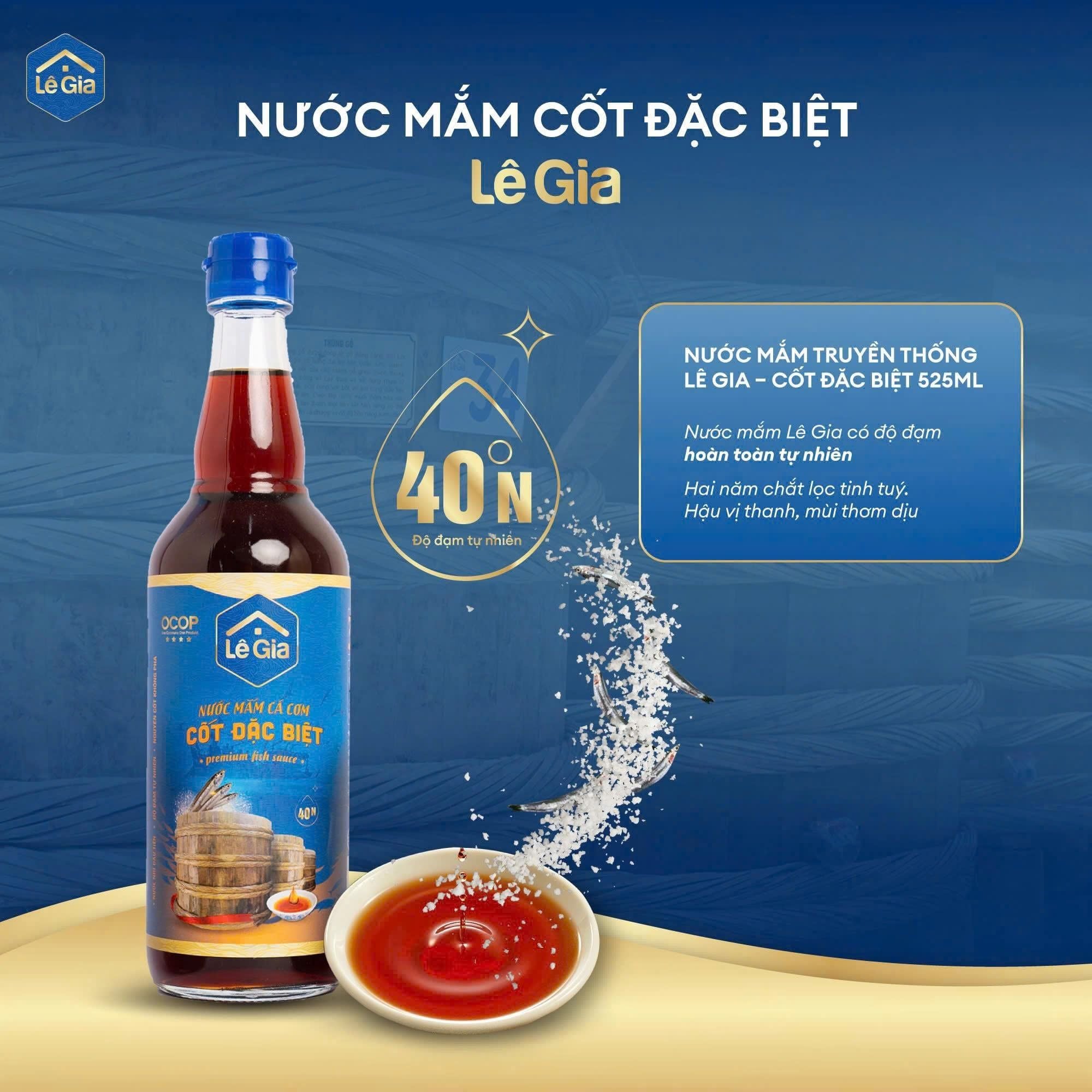 Nước mắm cốt Đặc Biệt Lê Gia 525ml