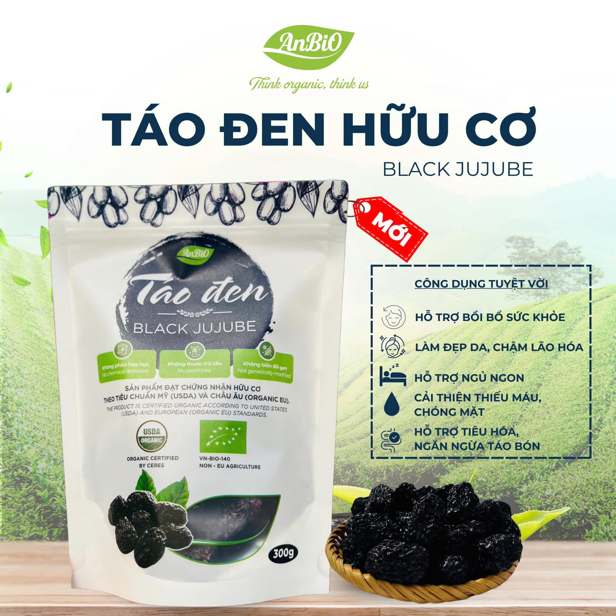 Táo Đen Hữu Cơ Black Jujube 300gr ( Túi )