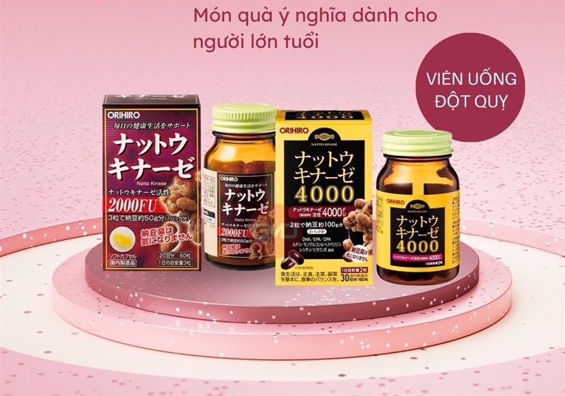 VIÊN UỐNG PHÒNG NGỪA ĐỘT QUỴ TAI BIẾN ORIHIRO NATTOKINASAE 4000 60v ( Lọ )