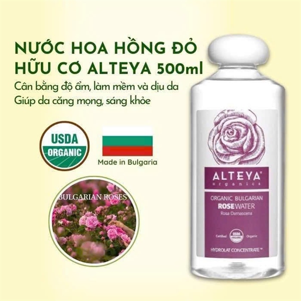 Nước hoa Hồng đỏ hữu cơ Alteya 500ml