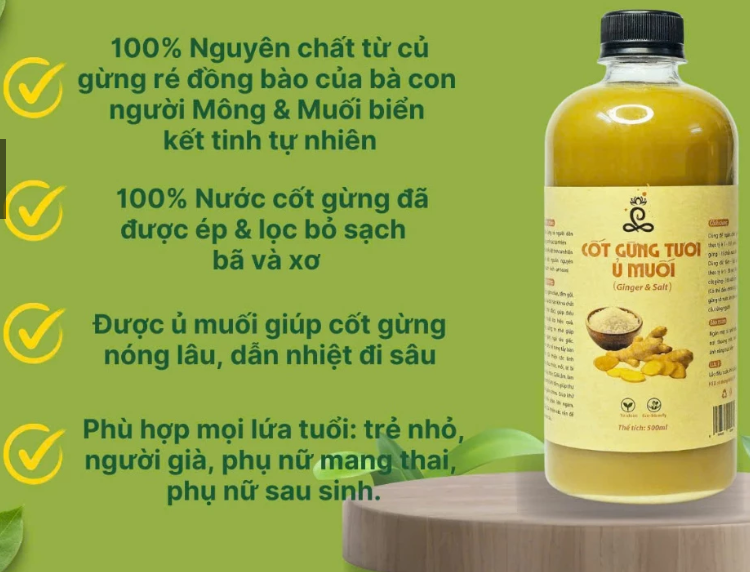 Cốt Gừng Ủ Muối 500ml ( Chai)