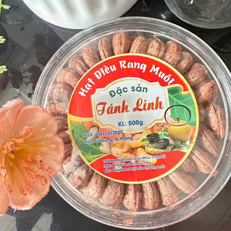 Điều Rang Muối Tánh Linh 500gr (Hộp Tròn)