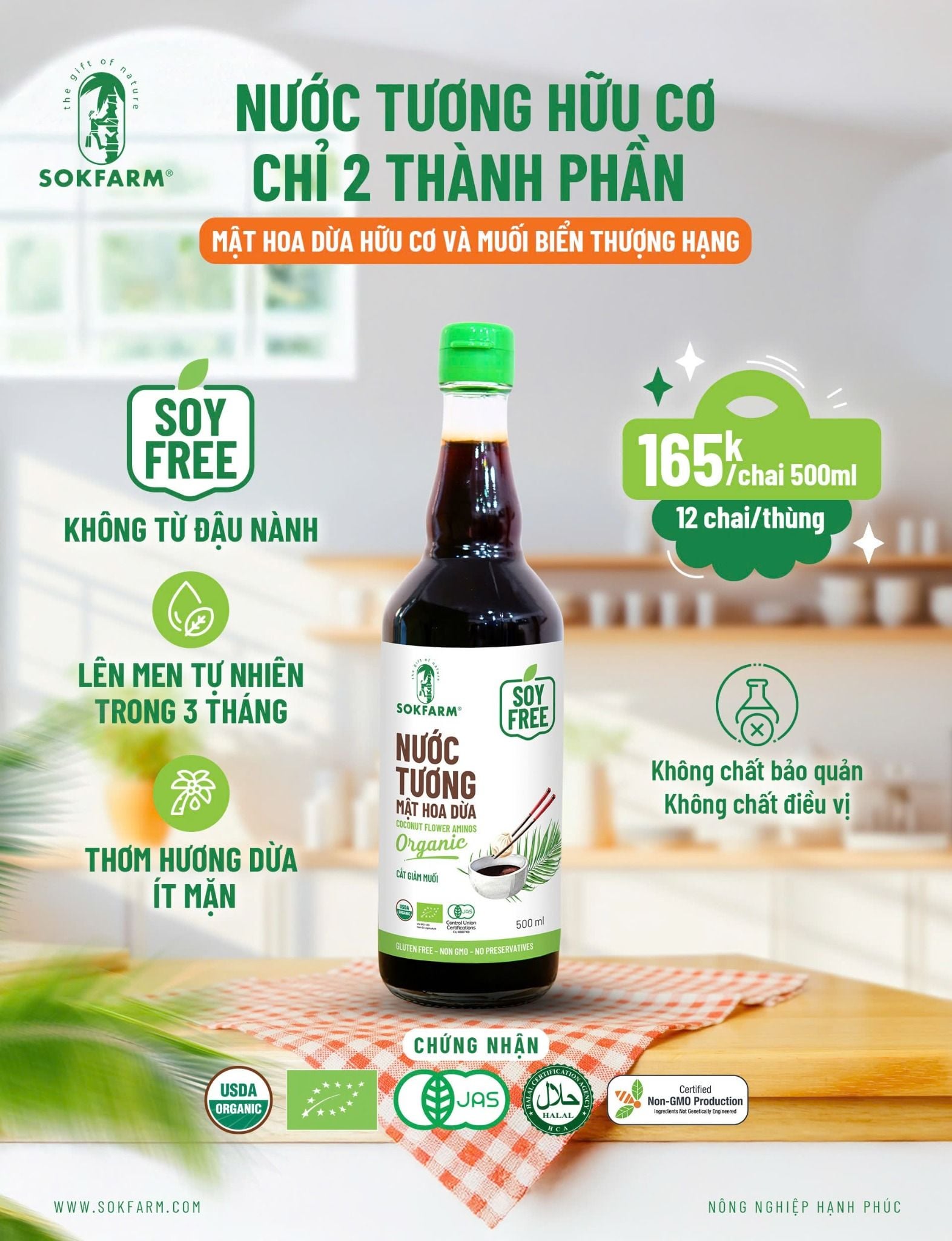 NƯỚC TƯƠNG MẬT HOA DỪA 500ml