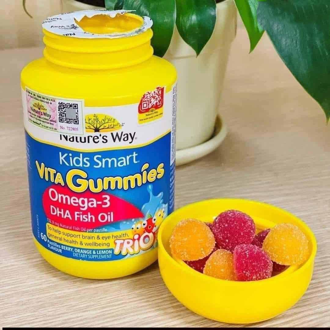 Kẹo Omega 3 DHA fish Oil Nature's Way - Kẹo Dẻo Bổ Sung Dầu Cá 60v ( Hộp)