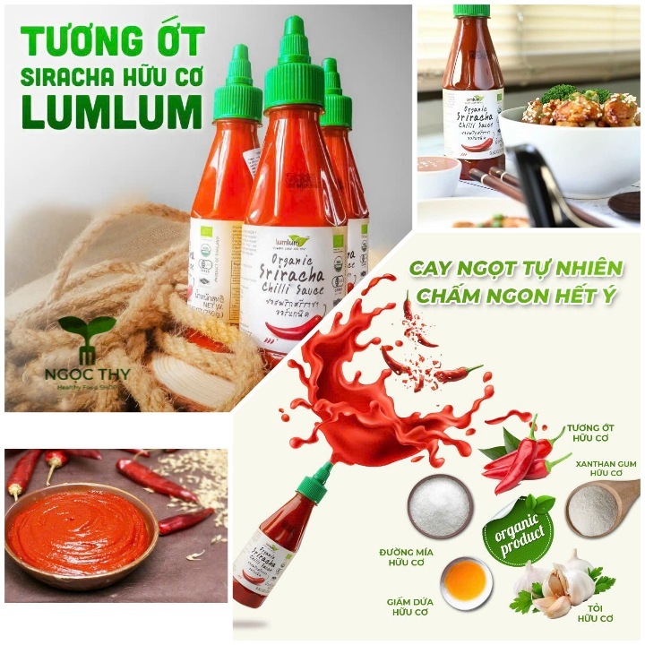 Tương ớt Sriracha hữu cơ Lum lum 250gr