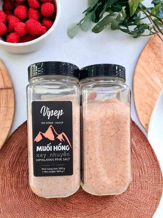 Muối hồng Vipep xay nhuyễn 500 gr (Lọ)