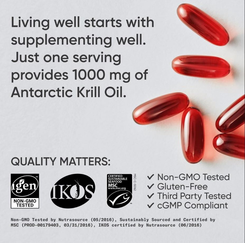 Omega 3 Nhuyễn thể Sports Research Omega-3 Krill Oil Double Strength 1000mg ( 60v )