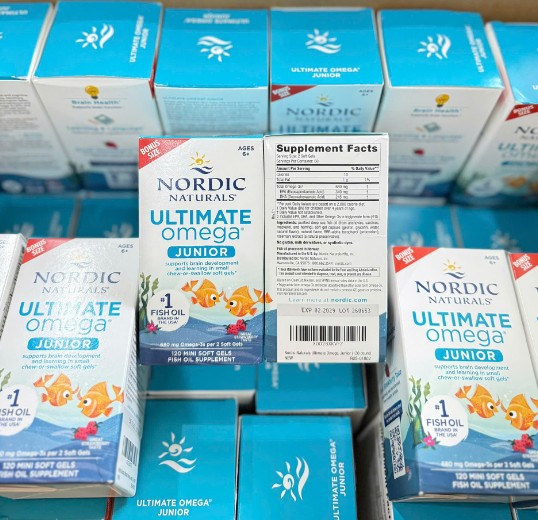 Omega 3 DHA Nordic Naturals Ultimate cho bé từ 6 tuổi 120 viên ( Hộp )
