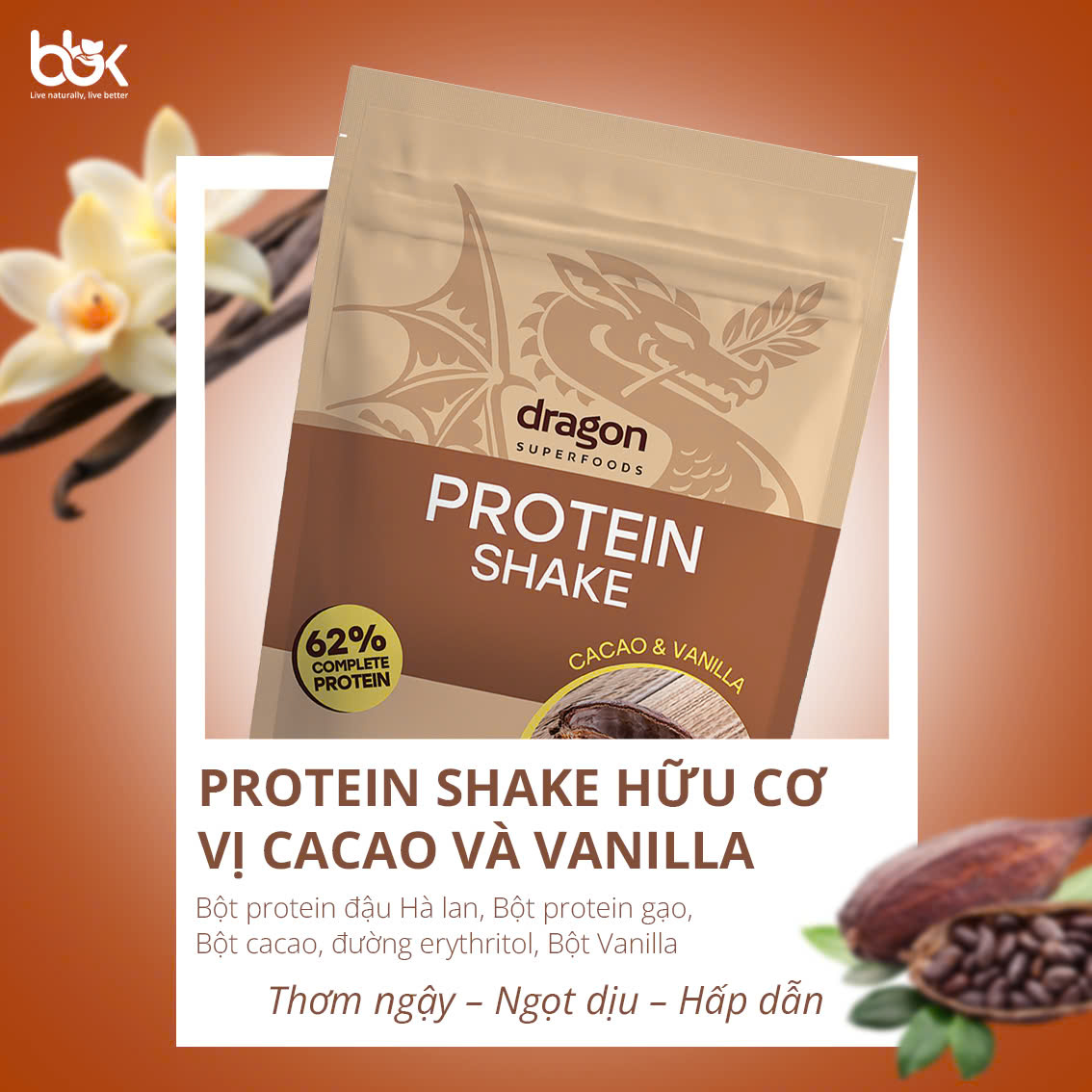 PROTEIN SHAKE CACAO VANILLA DARGON SF 500gr