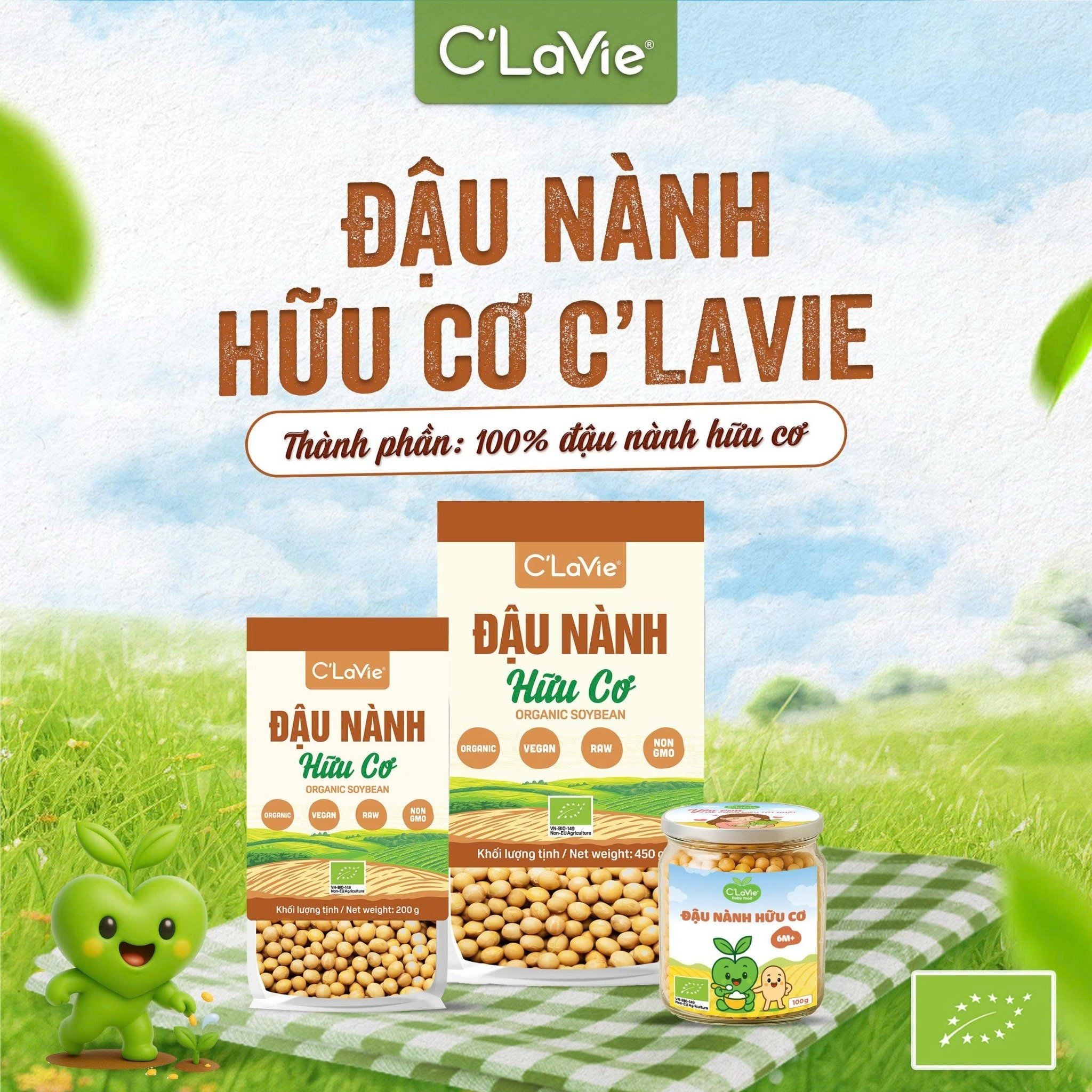 Đậu Nành Hữu Cơ C'Lavie 450g ( Túi)