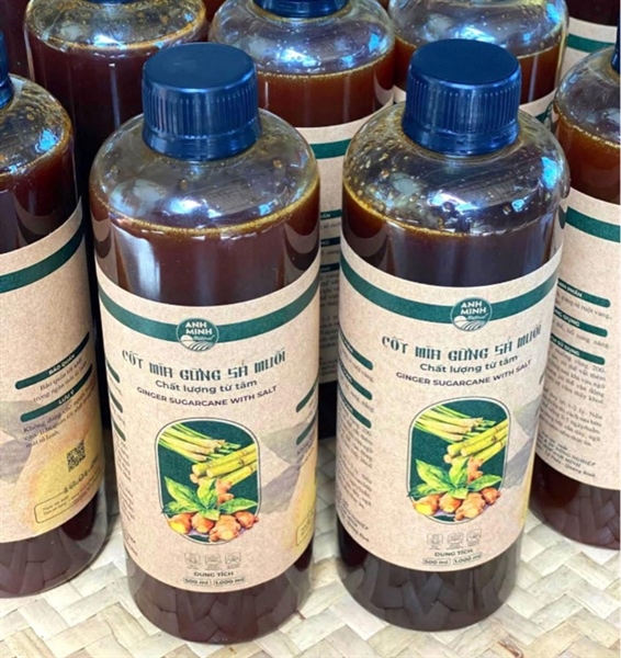 Cốt mía gừng sả muối 1 lít ( Chai )