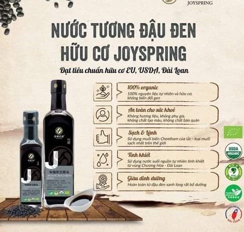 Nước tương đậu đen hữu cơ JoySpring 210 ml ( Chai)