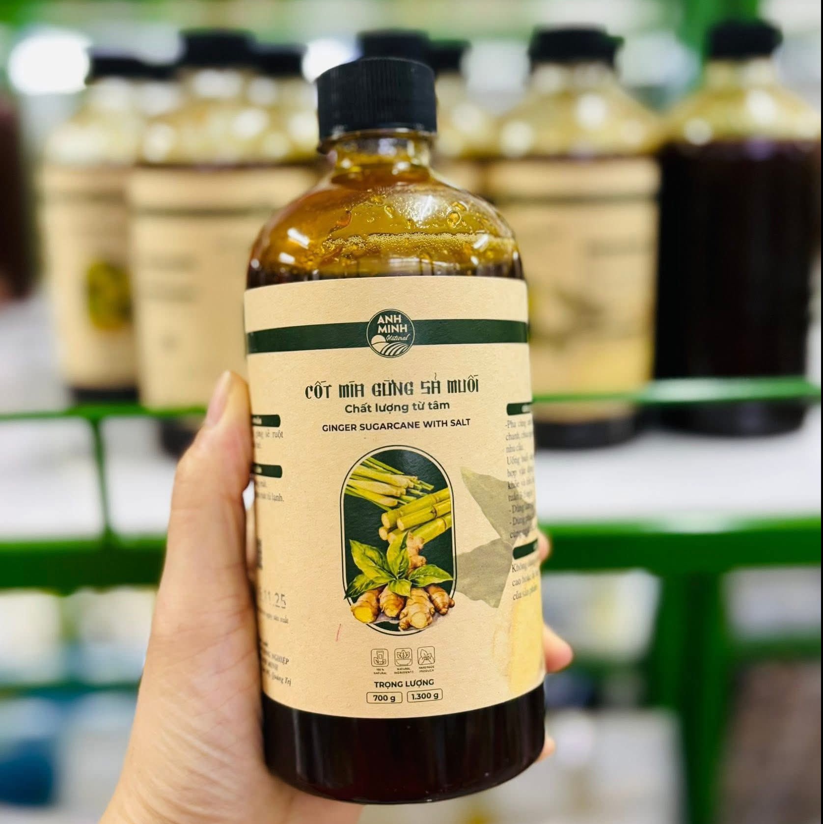 Cốt mía gừng xả muối 500ml ( chai)