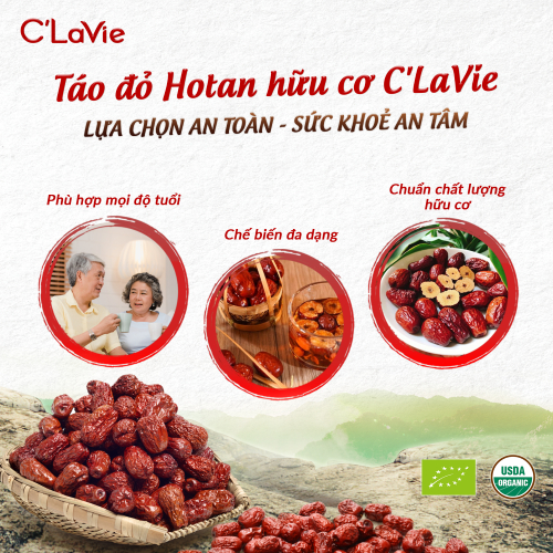 Táo ĐỎ HOTAN hữu cơ CLavie 450gr ( Túi )